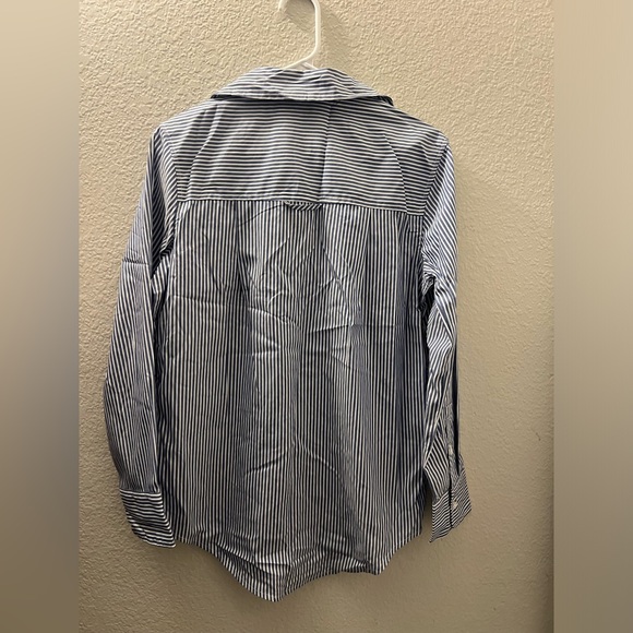 Woman Blue Striped Shirt - Picture 7 of 7